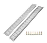 2PCS Air Vent Grille Cover, Aluminum Alloy Kitchen Air Vent Cover Cupboard Vents Wardrobe Fridge Vent Louvred Wall Vent Grille Ventilation Cover with Screw 80mm x 600mm