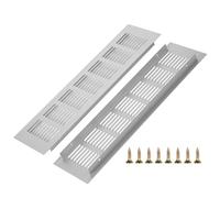 2PCS Air Vent Grille Cover, Aluminum Alloy Kitchen Air Vent Cover Cupboard Vents Wardrobe Fridge Vent Louvred Wall Vent Grille Ventilation Cover with Screw 80mm x 300mm