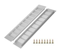 2PCS Air Vent Grille Cover, Aluminum Alloy Kitchen Air Vent Cover Cupboard Vents Wardrobe Fridge Vent Louvred Wall Vent Grille Ventilation Cover with Screw 80mm x 400mm