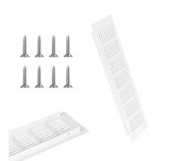 2PCS Air Vent Grille Cover, Aluminum Alloy Kitchen Air Vent Cover Cupboard Vents Wardrobe Fridge Vent Louvred Wall Vent Grille Ventilation Cover with Screw White 80mm x 300mm