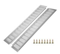 2PCS Air Vent Grille Cover, Aluminum Alloy Kitchen Air Vent Cover Cupboard Vents Wardrobe Fridge Vent Louvred Wall Vent Grille Ventilation Cover with Screw 100mm x 600mm