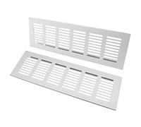 2PCS Air Vent,TTZEZE Heavy Duty Aluminium Alloy Ventilation Grille Rectangle Metal Louvered Grill Cover for Wardrobe Stove Shoes Cabinet Sink Kitchen Bathroom Side Wall Ceiling and Floor Exhaust Vent