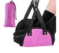 2pcs Airplane Footrest - Travel Foot Hommock with Memory Foam, Portable Travel Footrest Flight Hand Luggage Footrest Height Adjustable Footrests Hammock (Pink)