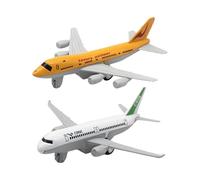 2Pcs Airplane Models for Kids, Realistic Toy, Ornament for Memorial Table, Souvenir, Home, Yellow White