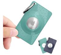 2Pcs AirTag Case with Key Ring, Ultra Thin Credit Card Size, Soft Silicone Holder for Purse, Wallet, Handbag, Backpack (DEEP BLUE+PINE GREEN)