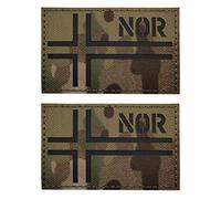 2PCS AliPlus Norway Flag Patches IR Infrared Reflective Patches Tactical Patch Hook and Loop(CP)