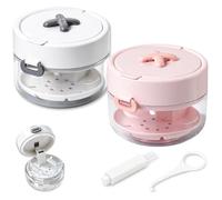 2PCS All-in-One Retainer Storage Case, Denture Cleaning Cup with Removable Basket, Portable Mouth Guard Storage Container, Travel Daily Care, for Retainers, Dentures and Night Guards (Mixed-B)