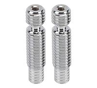 2Pcs All Metal Hotend Throat Tube, Alloy High Temperature Throat Tubing, CNC Accurate Processing with Slick Inner, 500℃ Heat for 3D Printer Accessories, Easy to (Short Range Thread Type)