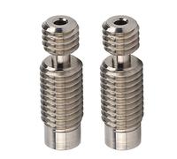 2Pcs All Metal Hotend Throat Tube, High Accuracy Alloy Hot End Throat Tubing with Slick Inner for 3D Printer, 500°C High Temp Resistance, Easy Install Kit (Long Range Thread Type)