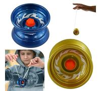 2Pcs Alloy Age 3+ Responsive Metal YoYos for Tricks, Tug Return Aluminum Yo-Yo for Beginners, Christmas Responsive Yoyos, Includes Extra String, 5cm Diameter, Xmas Gift for Kids