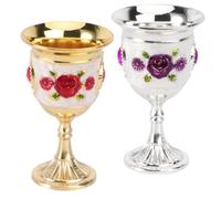 2pcs Alloy Goblet with Large Wide Mouth Opening for Wine and Drinks