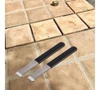 2pcs Alloy Steel Paver Puller Extractor Tool with Rubber Grip for Lifting and Removing Interlocking Pavers, Bricks and Stones in Garden, Lawn and Yard Landscapi