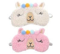 2pcs Alpaca-Shaped Blindfold Mask Lightproof Sleeping | Soft Travel Shade, Cute Animal Design, Women and Girls Use, Comfortable Night Rest Random Color