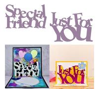 2PCS Alphabets Letters Metal Cutting Dies for Card Making DIY Scrapbooking Special Friend Just for You Metal Die Cuts Template Molds Arts Crafts Embossing Stencil Handmade Crafts Arts Projects Supplie