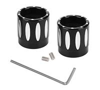 2pcs Aluminium Alloy Motorcycle Axle Skull Nut Cover Cap, Axle Cover Cap, Electroplated Decorative Axle Cover for Dyna Electra Glide Fat Boy Forty Eight Heritage (Black)