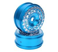 2Pcs Aluminium Alloy RC Car Wheel Hubs, Triangular Trim Lightweight Hub Set with 17mm Hex Adapter for 1/8 Drifting Car, Compatible with Losi VRX HPI Kyosho (Blue)