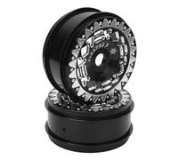 2Pcs Aluminium Alloy RC Car Wheel Hubs, Triangular Trim Lightweight Hub Set with 17mm Hex Adapter for 1/8 Drifting Car, Compatible with Losi VRX HPI Kyosho (Black)