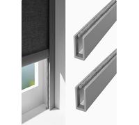 2Pcs Aluminium Alloy Window Light Blocker U Channel Strip,Bedroom Blackout Side Rail Track for Roller Blinds,Light Blocking Strips for Window Shades and Blinds(Gray,210cm/82.7in/6.9ft)