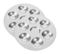 2pcs Aluminum 6 Hole Painting Palette for Watercolour Paint Mixing
