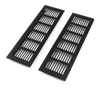 2pcs Aluminum Air Vent Cover Grille with Screws Rectangle Air Supply & Exhaust Vent for Wardrobe Cabinet Sink Wall Ceiling & Floor (182x170mm) - Durable Easy Install