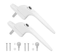 2Pcs Aluminum Alloy Balcony Door Handle Lockable Window Handle with & Screws Child Safe Enduring Lockable Handles with & Screws AntiTheft Grip