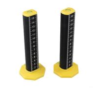 2Pcs Aluminum Alloy Equal Height Ruler with Base for Leveling, Horizontal Elevation Measuring Tool for Carpentry, Tiling and Flooring(Yellow)