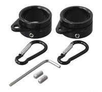 2pcs Aluminum Alloy Flag Pole Rings for 0.75-1.0 in Diameter Poles, 360° Rotating Anti-Wrap Swivel with Thumb Screws, Rustproof Garden Flag Hardware