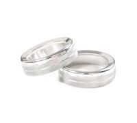 2pcs Aluminum Alloy For Ford For Ranger 2015 2016 2017 2018 Car Center Console Volume Media Control Knob Ring Trim Auto Inner Parts(Silver)
