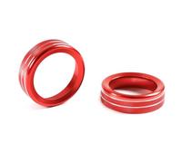 2pcs Aluminum Alloy For Ford For Ranger 2015 2016 2017 2018 Car Center Console Volume Media Control Knob Ring Trim Auto Inner Parts(Red)