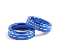 2pcs Aluminum Alloy For Ford For Ranger 2015 2016 2017 2018 Car Center Console Volume Media Control Knob Ring Trim(Blue)