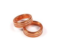 2pcs Aluminum Alloy For Ford For Ranger 2015 2016 2017 2018 Car Center Console Volume Media Control Knob Ring Trim Auto Inner Parts(Orange)