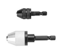 2PCS Aluminum Alloy Keyless Drill Chuck Bits 1/4" Hex Shank Fast Conversion for Drills & Cordless Power Screwdrivers