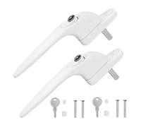 2Pcs Aluminum Alloy Lockable Window Handles with Key & Screws AntiTheft Window Grip Lock Balcony Door Handle Enduring