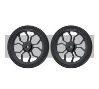 2Pcs Aluminum Alloy Replacement 82Mm Wheel Forbrompton Folding Bike Easywheel Litepro (black)