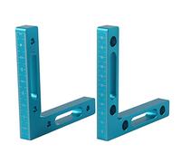 2Pcs Aluminum Alloy Right Angle Clamp, Woodworking Positioning Tool, 90 Degree Right Angle Positioner with Clear Scale for Inner and Outer Corners, Durable Carpenter Accessory for