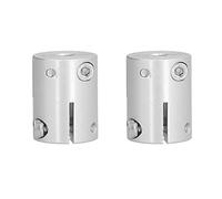 2Pcs Aluminum Alloy Shaft Couplers 6mm to 6mm Bore Rigid Couplings, High Load Metal Motor Coupler with Double Bolt Clamping for Precision Machinery