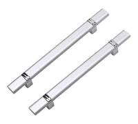 2pcs Aluminum Alloy T-Bar Pulls, Silver Modern Drawer Handles, Furniture Cabinet Levers, Kitchen Wardrobe Knobs, Retro Door Hardware