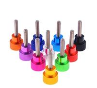 2pcs Aluminum Alloy Thumb Screw M3 M4 M5 M6 Aluminum Knurled Head Stainless Steel Thread Hand Tighten Thumb Screw Bolt (Color : Black, Size : M4x27)