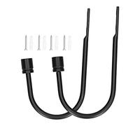 2Pcs Aluminum Alloy U Shaped Curtain Holdback, Drapery Tieback Hook with Screws for Home Office Bedroom Window Curtains, Modern Minimalist Design (Black)