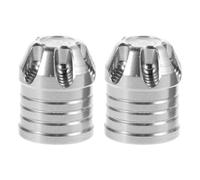 2pcs Aluminum Alloy Wheel Valve Cap for Tire Valves, Silver | Tool Free Install, Secure Fit, Easy Replacement for Cyclists, Motorcyclists and Electric Scooters