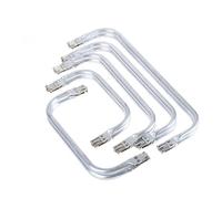 2PCS Aluminum Clutch Bag Clasp Purse Frame Kiss Lock Clasp U-Shaped Bag Inner Handle Accessories for Women Handbag Purse Making Bag Parts (2PCS-15.75",Silver)