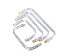 2PCS Aluminum Clutch Bag Clasp Purse Frame Kiss Lock Clasp U-Shaped Bag Inner Handle Accessories for Women Handbag Purse Making Bag Parts (2PCS-15.75",Light Gold)