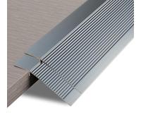 2PCS Aluminum Floor Transition Strip Door Bar,Metal Floor Bar for Doorways Threshold Ramp Tile Laminate Planks,Bridge The Height is 30mm(Iron Grey,0.9m × 10cm)