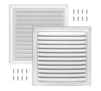2Pcs Aluminum Gable Vents with Screen Mesh, 10x10 Inch Metal Wall Vents for Attic, Garage, Shed, and Exterior Doors, Square Louver Vent Grilles for Improved Ventilation