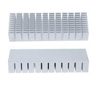 2Pcs Aluminum Heatsink Cooler Module, Heat Radiator Board for CPU Cooling, Slotted Design with Surface Oxidation Treatment, 120mmx40mmx20mm Size for PCB Ultrasonic Electronic Chip (Without adhesive)