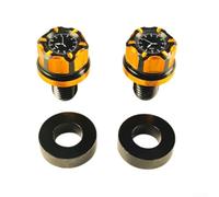 2Pcs Aluminum Motorcycle Mirror Hole Screws Suitable for Most Motorbike Rear View Mirrors, Built for Durability and Secure Installation (opposite M10 yellow)
