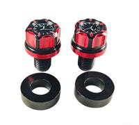 2Pcs Aluminum Motorcycle Mirror Hole Screws Suitable for Most Motorbike Rear View Mirrors, Built for Durability and Secure Installation (opposite M10 Red)