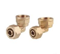 2pcs Aluminum Plastic Pipe Connectors with Brass Threads for For solar Thermal Collector Circuits HVAC Evaporator Lines and Domestic Water Networks (4 points)