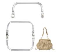 2PCS Aluminum Purse Frame, 17.5×8.8cm U-Shaped Metal Bag Frame Kiss Clasp Tubular Hardware Internal Hinge Replacement for DIY Pouch Dumpling Handle Bag Handbag Clutch Making