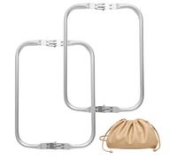 2PCS Aluminum Purse Frame 25×9.5cm, Metal Kiss Lock Clasp, Purse Frames for Bag Making, U Shaped Tubular Bag Inner Handle, Sew in, Crochet, Coin Purses Frames DIY Handbag Frame Replacement